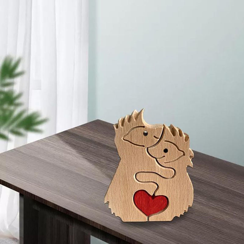 Hedgehog Family Handmade Wooden 3D Puzzle