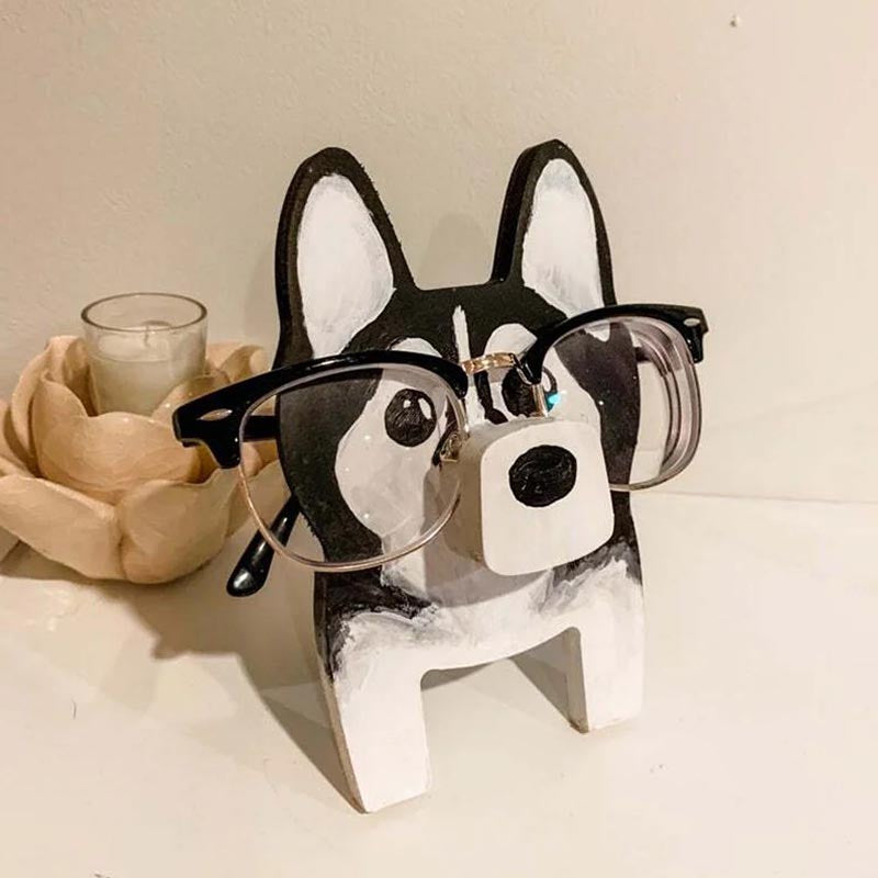 Handmade Glasses Stand F250 Lovely Husky