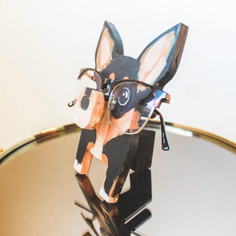 Handmade Glasses Stand F252 Lovely Pinscher