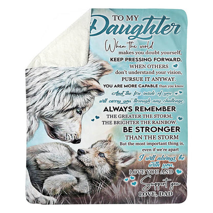 To My Daughter - From Dad - Wolf A246 - Premium Blanket