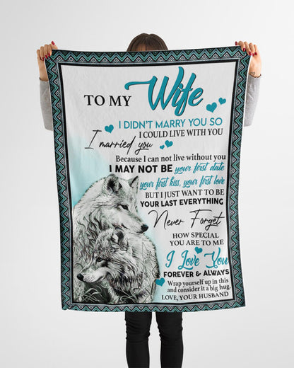 To My Wife - Wolf A245 - Premium Blanket