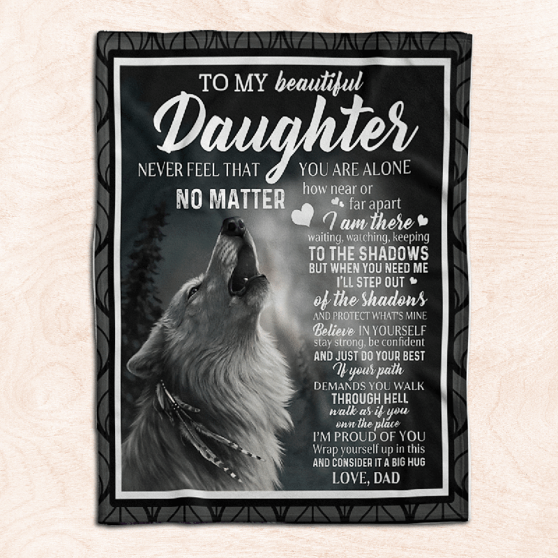 To My Daughter - From Dad - Wolf A302 - Premium Blanket