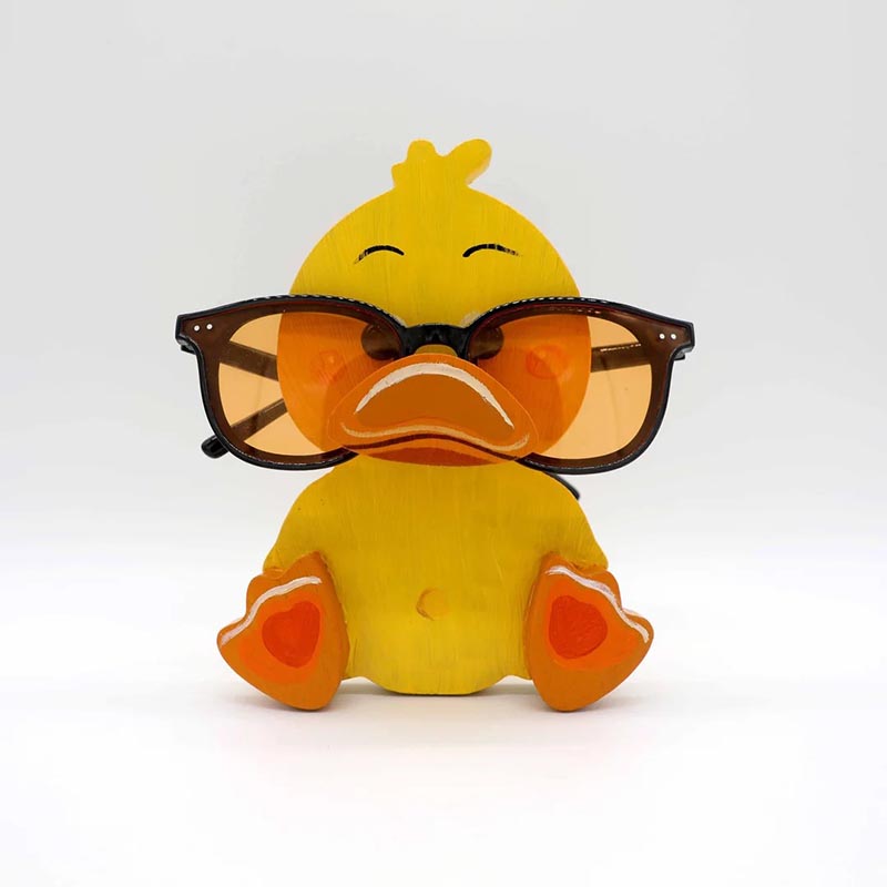 Handmade Glasses Stand F262 Lovely Yellow Duck