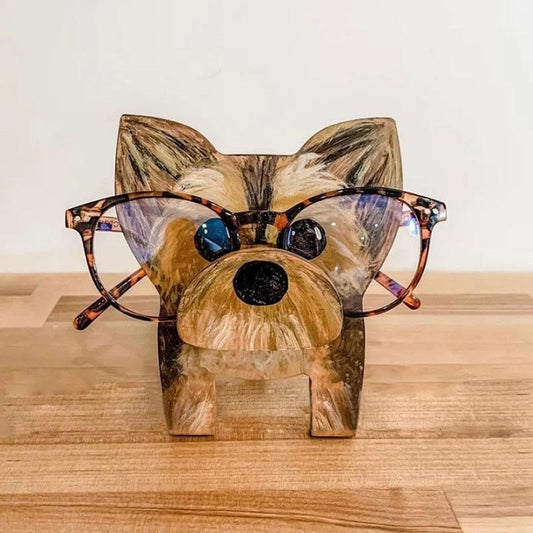 Handmade Glasses Stand F256 Lovely Yorkie