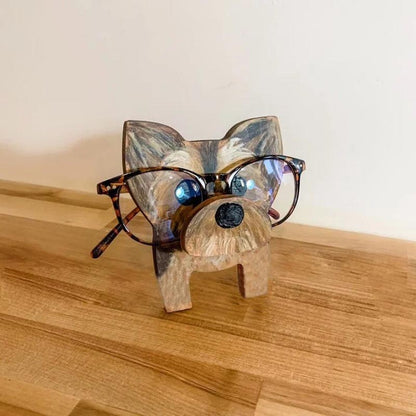 Handmade Glasses Stand F256 Lovely Yorkie