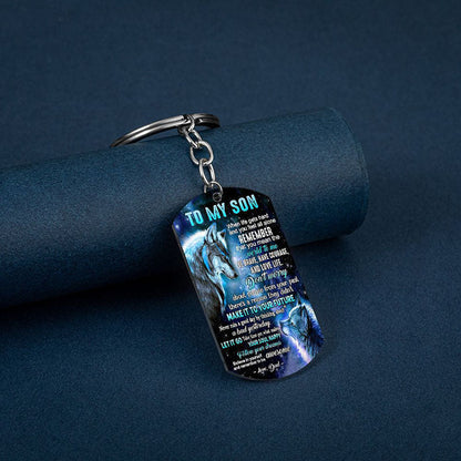 Let It Go - Wolf Multi Colors Personalized Keychain A882