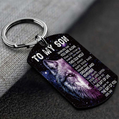 Dad To Son - Life Gave Me The Gift Of You - Wolf Multi Colors Personalized Keychain - A885