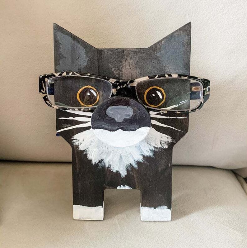 Handmade Glasses Stand F037 Cat